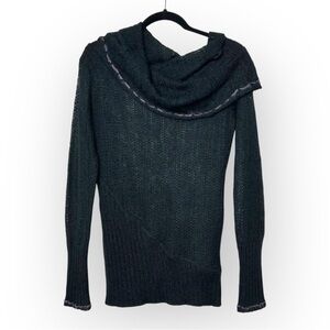 Industry Black Mohair Loose Knit Cowl Neck Sweater M